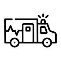 An ambulance line icon download vector