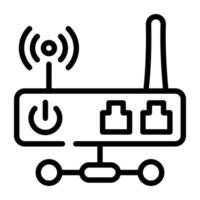 Trendy line icon of router vector