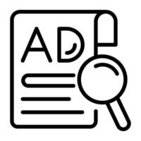 Modern line icon of search ad vector