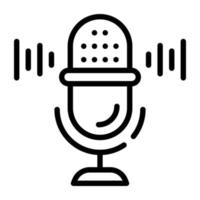 An icon of mic of line design vector