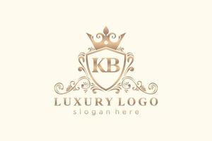 Initial KB Letter Royal Luxury Logo template in vector art for Restaurant, Royalty, Boutique, Cafe, Hotel, Heraldic, Jewelry, Fashion and other vector illustration.