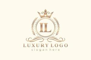 Initial IL Letter Royal Luxury Logo template in vector art for Restaurant, Royalty, Boutique, Cafe, Hotel, Heraldic, Jewelry, Fashion and other vector illustration.