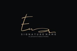 Initial EN Letter Signature Logo Template elegant design logo Sign Symbol template vector icon