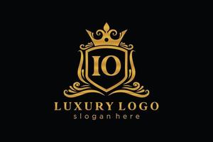 Initial IO Letter Royal Luxury Logo template in vector art for Restaurant, Royalty, Boutique, Cafe, Hotel, Heraldic, Jewelry, Fashion and other vector illustration.