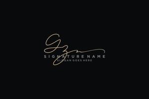 Initial GZ Letter Signature Logo Template elegant design logo Sign Symbol template vector icon