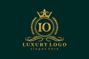 Initial IO Letter Royal Luxury Logo template in vector art for Restaurant, Royalty, Boutique, Cafe, Hotel, Heraldic, Jewelry, Fashion and other vector illustration.