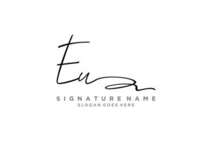 Initial EU Letter Signature Logo Template elegant design logo Sign Symbol template vector icon