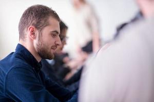 students doing practice in the electronic classroom photo