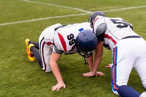 professional american football players training photo