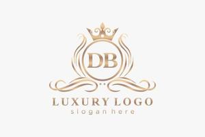 Initial DB Letter Royal Luxury Logo template in vector art for Restaurant, Royalty, Boutique, Cafe, Hotel, Heraldic, Jewelry, Fashion and other vector illustration.