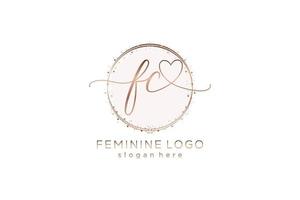 Initial FC handwriting logo with circle template vector logo of initial wedding, fashion, floral and botanical with creative template.