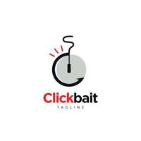 Simple Unusual Click Bait Logo Design Template vector