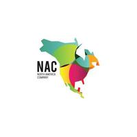 Abstract Colorful North America Maps Logo Design Symbol vector