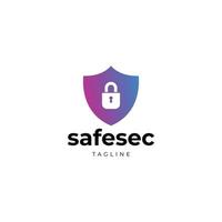 Safe Secure Shield With Padlock Logo Sign Symbol Icon vector