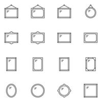 Frame Outline Icon Set Vector