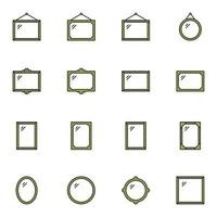 Frame Filled line Icon Set Vector