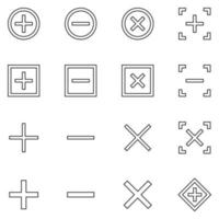agregar y eliminar conjunto de iconos de línea vector