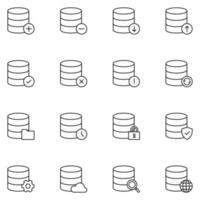 Database Line Icon Set Vector