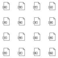 File Type Line Icon Set vector