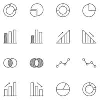 Graph and Chart Line Icon Set vector