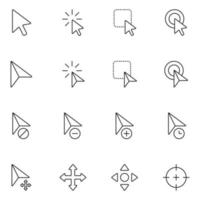 Cursor Line Icon Set Vector