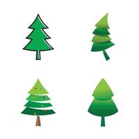 Pine tree illustration vector flat design template