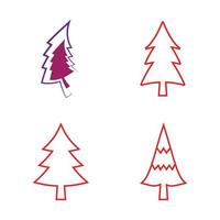 Pine tree illustration vector flat design template