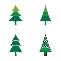 plantilla de diseño plano de vector de ilustración de árbol de pino