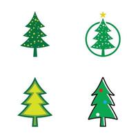 Pine tree illustration vector flat design template