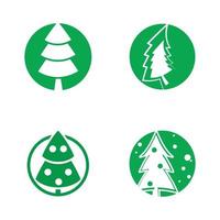 Pine tree illustration vector flat design template