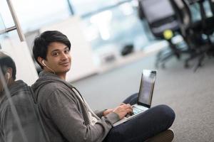 software developer working on the floor photo