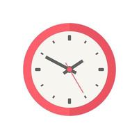 The round clock face shows the scheduled time. vector