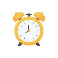 Loud alarm clock alerts wake up time and schedule. vector