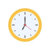 The round clock face shows the scheduled time. vector