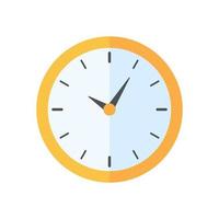 The round clock face shows the scheduled time. vector