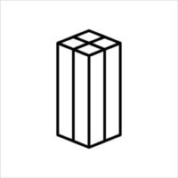 Tall shape carton box thin line icon, Vector and Illustration.