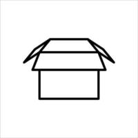 Carton box thin line icon, Vector and Illustration.