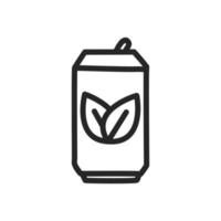 icono de contorno de lata de refresco, vector. vector