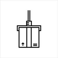 Crane loading carton box thin line icon, Vector and Illustration.