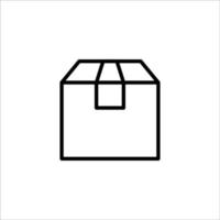 Carton box thin line icon, Vector and Illustration.