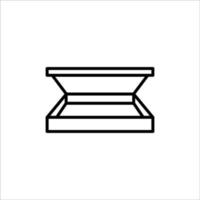 Pizza box thin line icon, Vector and Illustration.