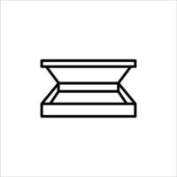 Pizza box thin line icon, Vector and Illustration.