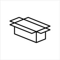 Carton box thin line icon, Vector and Illustration.