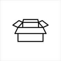 Carton box thin line icon, Vector and Illustration.