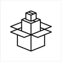 Carton box thin line icon, Vector and Illustration.