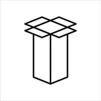 Tall shape carton box thin line icon, Vector and Illustration.