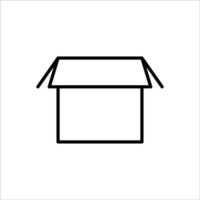Carton box thin line icon, Vector and Illustration.