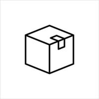 Carton box thin line icon, Vector and Illustration.