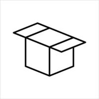 Carton box thin line icon, Vector and Illustration.