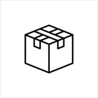 Carton box thin line icon, Vector and Illustration.